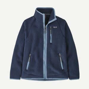 Patagonia Kids' Retro Pile Fleece Jacket New Navy w/Light Plume Grey